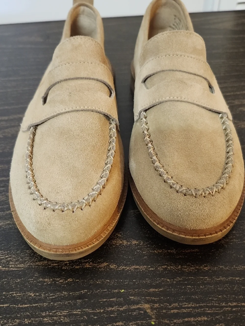 Kelsi Dagger Lens  Almond Suede Loafers Size 8